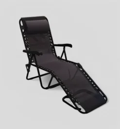 Bissolo Casa Lettini E Sdraio<Vendita online di BRANDINA LOUNGER PIEGHEVOLE NERO E TEXTILENE ANTRACITE