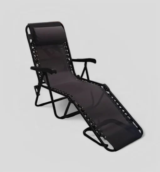 Bissolo Casa Lettini E Sdraio<Vendita online di BRANDINA LOUNGER PIEGHEVOLE NERO E TEXTILENE ANTRACITE