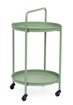 Bissolo Casa Tavolini E Carrelli<Vendita online di CARRELLO AUSTIN DIAM. CM 44.5 H.70 METALLO VERDE FOGLIA OPACO