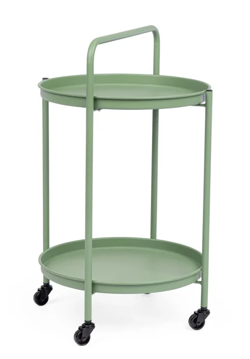 Bissolo Casa Tavolini E Carrelli<Vendita online di CARRELLO AUSTIN DIAM. CM 44.5 H.70 METALLO VERDE FOGLIA OPACO