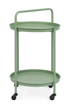 Bissolo Casa Tavolini E Carrelli<Vendita online di CARRELLO AUSTIN DIAM. CM 44.5 H.70 METALLO VERDE FOGLIA OPACO