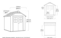 Bissolo Casa Casette E Armadi In Resina<Vendita online di CASETTA NEWTON CM 228X223,5 H. 252 MARRONE E ANTRACITE