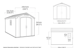 Bissolo Casa Casette E Armadi In Resina<Vendita online di CASETTA FACTOR CM 256,5X331,5 H 245 BEIGE E TORTORA