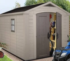 Bissolo Casa Casette E Armadi In Resina<Vendita online di CASETTA FACTOR CM 256,5X331,5 H 245 BEIGE E TORTORA