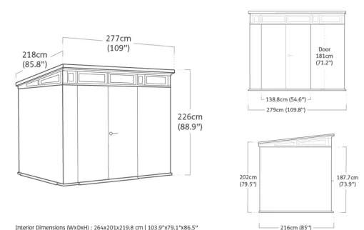 Bissolo Casa Casette E Armadi In Resina<Vendita online di CASETTA ARTISAN CM 277X218 H. 226 GRIGIO E ANTRACITE