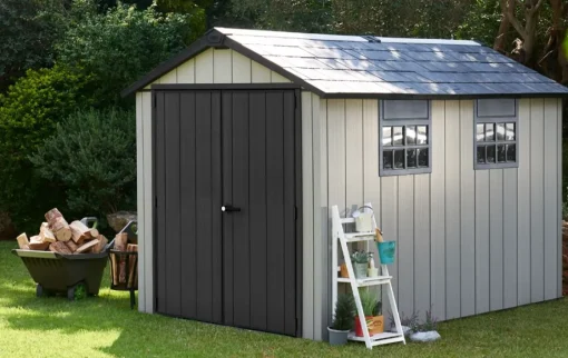 Bissolo Casa Casette E Armadi In Resina<Vendita online di CASETTA OAKLAND CM 230X350 H. 242 GRIGIO E ANTRACITE