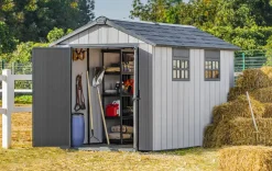 Bissolo Casa Casette E Armadi In Resina<Vendita online di CASETTA OAKLAND CM 230X350 H. 242 GRIGIO E ANTRACITE