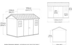 Bissolo Casa Casette E Armadi In Resina<Vendita online di CASETTA OAKLAND CM 350X230 H. 253 GRIGIO E ANTRACITE