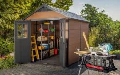 Bissolo Casa Casette E Armadi In Resina<Vendita online di CASETTA NEWTON CM 228X350 H. 252 MARRONE E ANTRACITE
