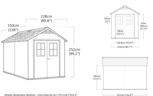 Bissolo Casa Casette E Armadi In Resina<Vendita online di CASETTA NEWTON CM 228X350 H. 252 MARRONE E ANTRACITE