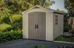 Bissolo Casa Casette E Armadi In Resina<Vendita online di CASETTA FACTOR CM 256,5X255 H 243 BEIGE E TORTORA