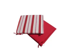 Bissolo Casa Cuscini Per Esterno<Vendita online di CUSCINO COPRISEDIA 40X40 CM DOUBLE FACE RIGATO ROSSO/ROSSO