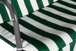 Bissolo Casa Dondoli, Amache E Nidi<Vendita online di DONDOLO 3 POSTI IN METALLO SILVER E POLIESTERE RIGATO VERDE/BIANCO
