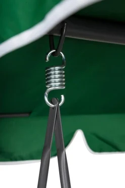 Bissolo Casa Dondoli, Amache E Nidi<Vendita online di DONDOLO 3 POSTI IN METALLO SILVER E POLIESTERE RIGATO VERDE/BIANCO