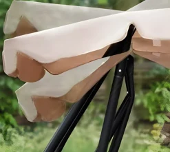 Bissolo Casa Dondoli, Amache E Nidi<Vendita online di DONDOLO 3 POSTI IN METALLO NERO E POLIESTERE BEIGE