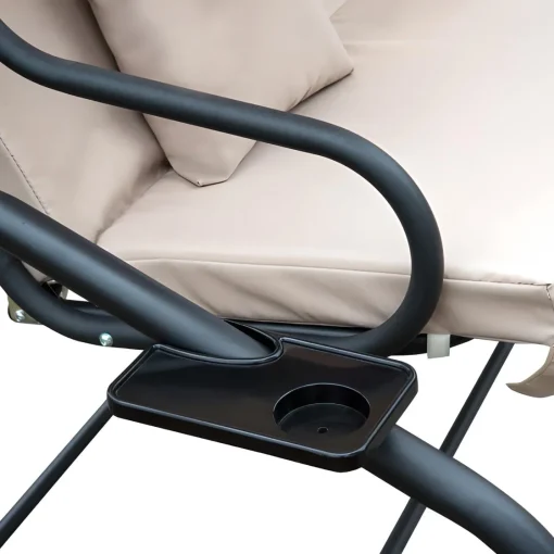 Bissolo Casa Dondoli, Amache E Nidi<Vendita online di DONDOLO 3 POSTI IN METALLO NERO E POLIESTERE BEIGE