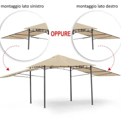 Bissolo Casa Gazebi E Accessori<Vendita online di ESTENSIONE PER GAZEBO MOD. LUX 254X190CM BEIGE