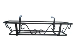 Bissolo Casa Fioriere<Vendita online di FIORIERA PER BALCONE FISSA IN FERRO BATTUTO NERA 70X21X14CM