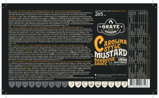 Bissolo Casa Rub E Salse<Vendita online di GRATE GOODS - SALSA BARBECUE CAROLINA STYLE MUSTARD 265ML