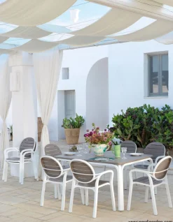 Bissolo Casa Nardi<Vendita online di NARDI OUTDOOR - TAVOLO ALL. ALLORO CM 140X100 BIANCO E TORTORA