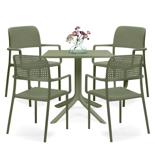 Bissolo Casa Nardi<Vendita online di NARDI OUTDOOR - TAVOLO MOD. CLIP 80X80 CM POLIPROPILENE AGAVE