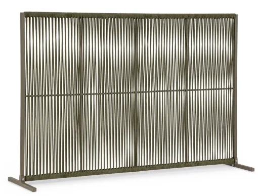 Bissolo Casa Grigliati E Paraventi<Vendita online di PARAVENTO PAXSON CM 180X30 H. 120 IN METALLO E CORDA VERDE OLIVA