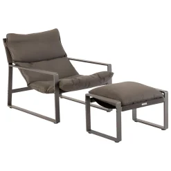 Bissolo Casa Salotti E Salottini<Vendita online di POLTRONA CON POUF LAMBINIO ALLUMINIO E TESSUTO