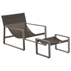 Bissolo Casa Salotti E Salottini<Vendita online di POLTRONA CON POUF LAMBINIO ALLUMINIO E TESSUTO
