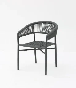 Bissolo Casa Salotti E Salottini<Vendita online di POLTRONCINA IN ALLUMINIO E CORDA ANTRACITE