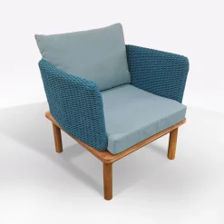 Bissolo Casa Sedie In Legno<Vendita online di POLTRONA SANTA MARIA BLU ACACIA E CORDA OTTANIO