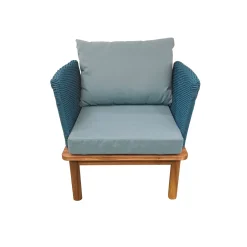 Bissolo Casa Sedie In Legno<Vendita online di POLTRONA SANTA MARIA BLU ACACIA E CORDA OTTANIO