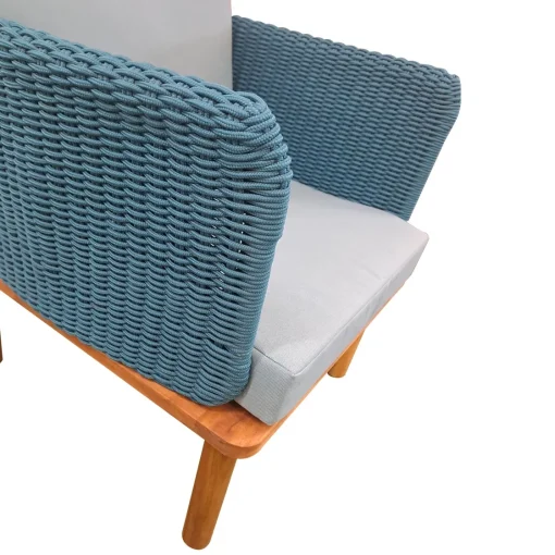 Bissolo Casa Sedie In Legno<Vendita online di POLTRONA SANTA MARIA BLU ACACIA E CORDA OTTANIO