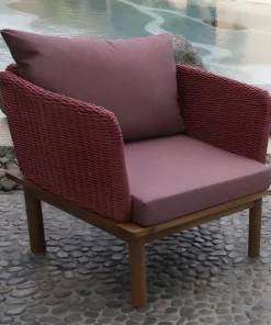 Bissolo Casa Sedie In Legno<Vendita online di POLTRONA SANTA MARIA ROSSA ACACIA E CORDA CORALLO