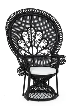 Bissolo Casa Sedie In Legno<Vendita online di POLTRONA MOD. PEACOCK IN RATTAN NERO