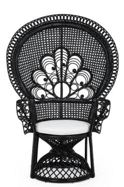 Bissolo Casa Sedie In Legno<Vendita online di POLTRONA MOD. PEACOCK IN RATTAN NERO