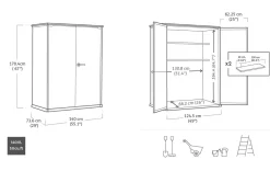 Bissolo Casa Casette E Armadi In Resina<Vendita online di PORTA ATTREZZI HIGH STORE + CM 140X73,6 H.170,4 GRIGIO