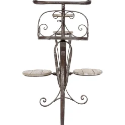 Bissolo Casa Fioriere<Vendita online di PORTAVASO BICICLETTA 5 POSTI IN FERRO E QUERCIA 91X45X59CM