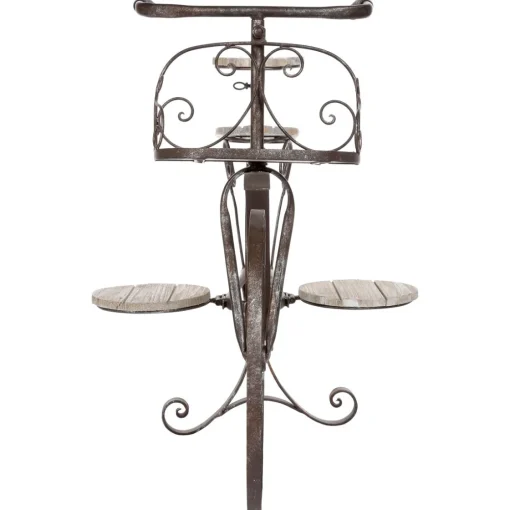 Bissolo Casa Fioriere<Vendita online di PORTAVASO BICICLETTA 5 POSTI IN FERRO E QUERCIA 91X45X59CM