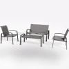 Bissolo Casa Salotti E Salottini<Vendita online di SALOTTO GIARDINO ELYN ALLUMINIO TONKA E TEXTILENE TORTORA