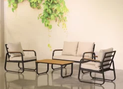 Bissolo Casa Salotti E Salottini<Vendita online di SALOTTO DA GIARDINO POLYWOOD E ALLUMINIO ANTRACITE