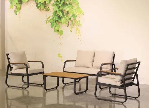 Bissolo Casa Salotti E Salottini<Vendita online di SALOTTO DA GIARDINO POLYWOOD E ALLUMINIO ANTRACITE