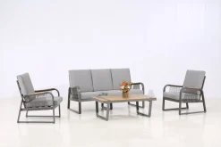 Bissolo Casa Salotti E Salottini<Vendita online di SALOTTO DA GIARDINO ALLUMINIO ANTRACITE E POLYWOOD