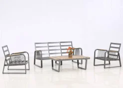 Bissolo Casa Salotti E Salottini<Vendita online di SALOTTO DA GIARDINO ALLUMINIO ANTRACITE E POLYWOOD