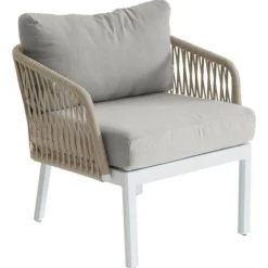 Bissolo Casa Salotti E Salottini<Vendita online di SALOTTO DA GIARDINO BARCELLONA ALLUMINIO BIANCO E TORTORA