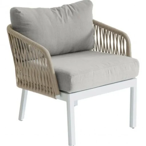Bissolo Casa Salotti E Salottini<Vendita online di SALOTTO DA GIARDINO BARCELLONA ALLUMINIO BIANCO E TORTORA