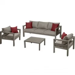 Bissolo Casa Salotti E Salottini<Vendita online di SALOTTO DA GIARDINO EVASION ALLUMINIO MARRONE E POLIESTERE GRIGIO