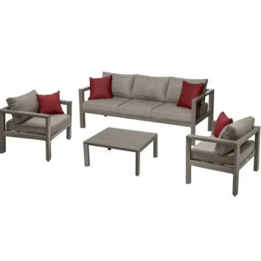 Bissolo Casa Salotti E Salottini<Vendita online di SALOTTO DA GIARDINO EVASION ALLUMINIO MARRONE E POLIESTERE GRIGIO