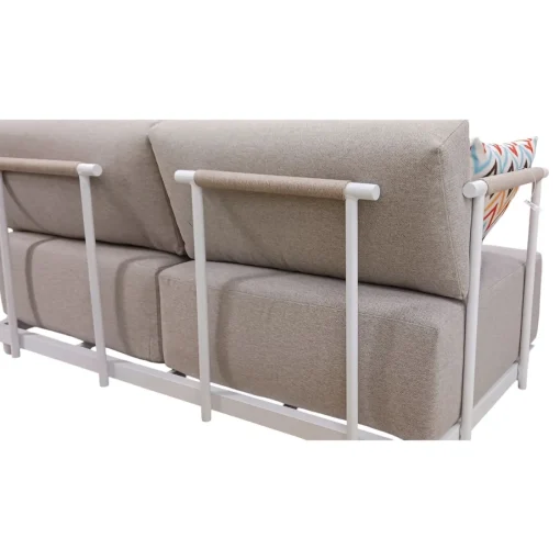 Bissolo Casa Salotti E Salottini<Vendita online di SALOTTO DA GIARDINO CON CHAISE LONGUE DX + TAVOLINO METALLO BIANCO