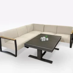 Bissolo Casa Salotti E Salottini<Vendita online di SALOTTO DA GIARDINO IN METALLO ANTRACITE E TEAK