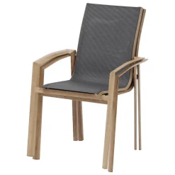 Bissolo Casa Sedie In Ferro E Metallo<Vendita online di SEDIA MOD. AXANT ALLUMINIO EFFETTO LEGNO E TEXTILENE ANTRACITE